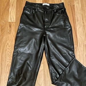 Abercrombie Curve Love Vegan Leather Ankle Straight Pants